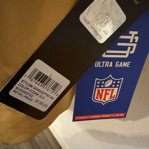 NWT San Francisco 49ers NFL Ultra Game Varsity Satin Bomber Gold Jacket size XXL - Picture 4 of 5